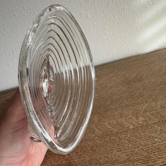 Vintage L.E. Smith Double Candlestick Holder, 1930s Art Deco Ribbed Glass - Picture 4 of 6